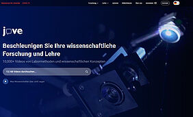 Webseiten-Screenshot der Videoplattform JoVE